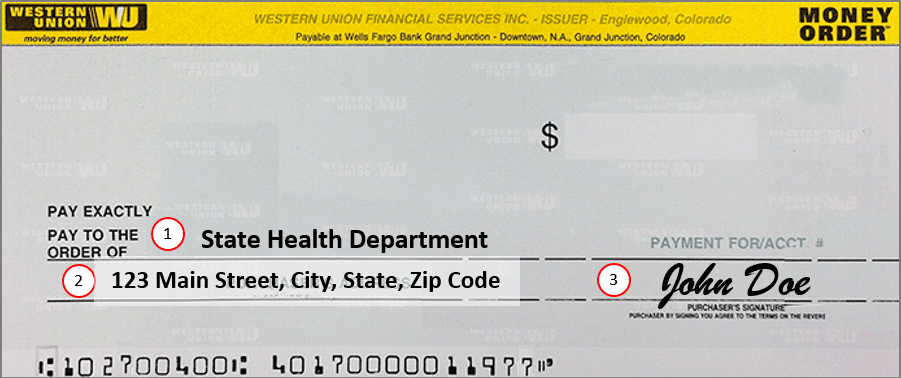 western union cheque